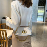Retro Solid Women's Bag PU Leather Shoulder Bag Small Square Bag