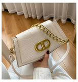 Retro Solid Women's Bag PU Leather Shoulder Bag Small Square Bag