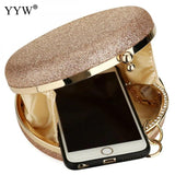 Sequined Clutch Rose Glitter Handbag Evening Clutch Round Bag