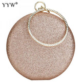 Sequined Clutch Rose Glitter Handbag Evening Clutch Round Bag
