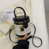 Women's Crossbody Shoulder Bag Cylinder Large Capacity Bucket Tote Purse