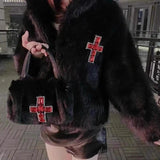 Y2k Plush Crossbody Bag for Women Punk Style