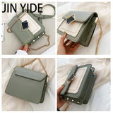 Women's Crossbody Bag Chain Strap Handbag PU Leather Messenger Bag