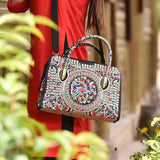 Women Retro Handbag Ethnic Style Messenger Bag High Capacity Tote