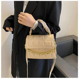 Plaid Square Shoulder Chain Crossbody Bag