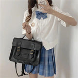 Retro Women's Leather Shoulder Bags Large Capacity Book Tote Backpack Handbags