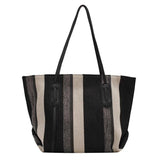 Women's Canvas Shoulder Bag High-capacity Tote with Magnetic Buckle