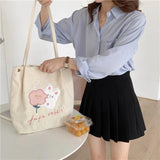 Corduroy Girl Embroidery Student Schoolbag Top-handle Literature Handbag