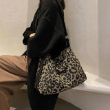 Leopard Shoulder Bags Women Crossbody Canvas Handbags Harajuku Totes