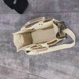 Canvas Tote Handbag with Wide Shoulder Strap