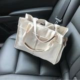 Canvas Tote Handbag with Wide Shoulder Strap