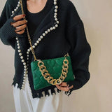 Small Chain PU Leather Underarm Bag for Women Totes Shoulder Bag