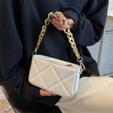 Thick Chain Small Leather Shoulder Bags for Women Lady Crossbody Bag