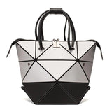 Matte Colorblock Bags Women Geometry Handbag Casual Luminous Shoulder Bag