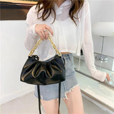 Women's Solid Shoulder Bag Chain Business Handbag
