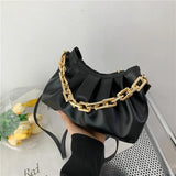 Women's Solid Shoulder Bag Chain Business Handbag