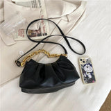 Women's Solid Shoulder Bag Chain Business Handbag