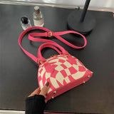 Checkered Sweet Preppy Style Novelty Handbag Casual Purse for Girls