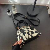 Checkered Sweet Preppy Style Novelty Handbag Casual Purse for Girls