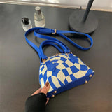 Checkered Sweet Preppy Style Novelty Handbag Casual Purse for Girls