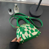 Checkered Sweet Preppy Style Novelty Handbag Casual Purse for Girls