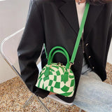 Checkered Sweet Preppy Style Novelty Handbag Casual Purse for Girls