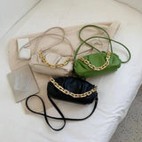 Thick Chain Small PU Leather Crossbody Shoulder Bags For Women