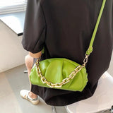 Thick Chain Small PU Leather Crossbody Shoulder Bags For Women