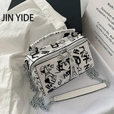 Women Leather Handbags and Purse Crossbody Bags for Women Graffiti Handbags