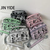 Women Leather Handbags and Purse Crossbody Bags for Women Graffiti Handbags