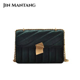 Suede Leather Shoulder Bag High Style Chain Messenger