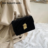 Suede Leather Shoulder Bag High Style Chain Messenger