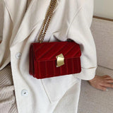 Suede Leather Shoulder Bag High Style Chain Messenger