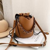 Vintage Style Bucket Bag for Women Drawstring Tote Bolsa Feminina