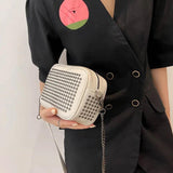 Rivet Women Shoulder Bag Handbag Purse PU Leather Retro Chain Hand Bag
