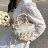 Straw Beach Bag Rattan Bags Shoulder Bag Bohemian Summer Vacation Handbags