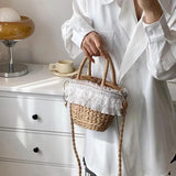 Straw Beach Bag Rattan Bags Shoulder Bag Bohemian Summer Vacation Handbags