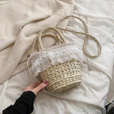 Straw Beach Bag Rattan Bags Shoulder Bag Bohemian Summer Vacation Handbags