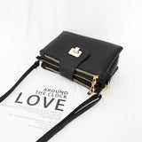 Lychee Pattern PU Leather Messenger Bag for Women with Multi Pockets