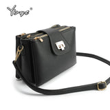 Lychee Pattern PU Leather Messenger Bag for Women with Multi Pockets