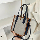 Summer Women's Small Shoulder Bag Canvas Crossbody Zippered Bucket Bag