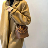 Net Red Shoulder Cross Body Bucket Bag for Fall/Winter