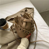 Net Red Shoulder Cross Body Bucket Bag for Fall/Winter