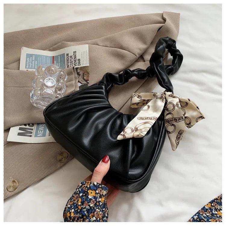 Women's Small PU Leather Underarm Tote Bag