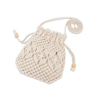 Mini Crossbody Bucket Bag Straw Handbag