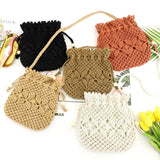 Mini Crossbody Bucket Bag Straw Handbag