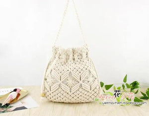 Mini Crossbody Bucket Bag Straw Handbag