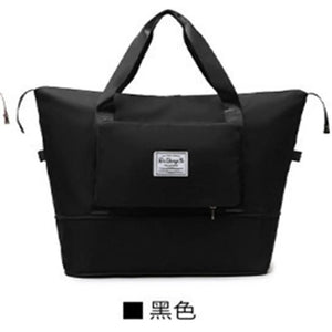 Canvas Shopper Bag Handbag Large Solid Colors Multi-pocket Travel Purse