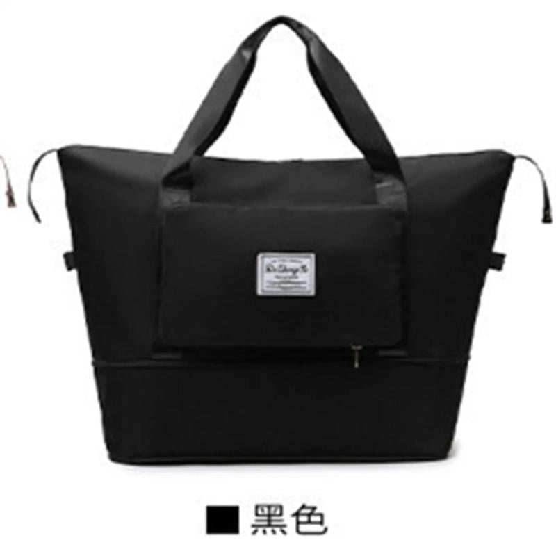 Canvas Shopper Bag Handbag Large Solid Colors Multi-pocket Travel Purse