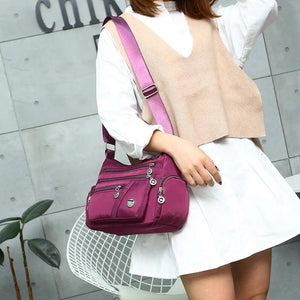 Lightweight Messenger Bag Solid Waterproof Oxford Crossbody Bag